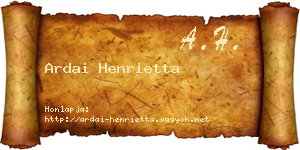 Ardai Henrietta névjegykártya