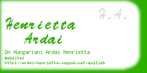 henrietta ardai business card